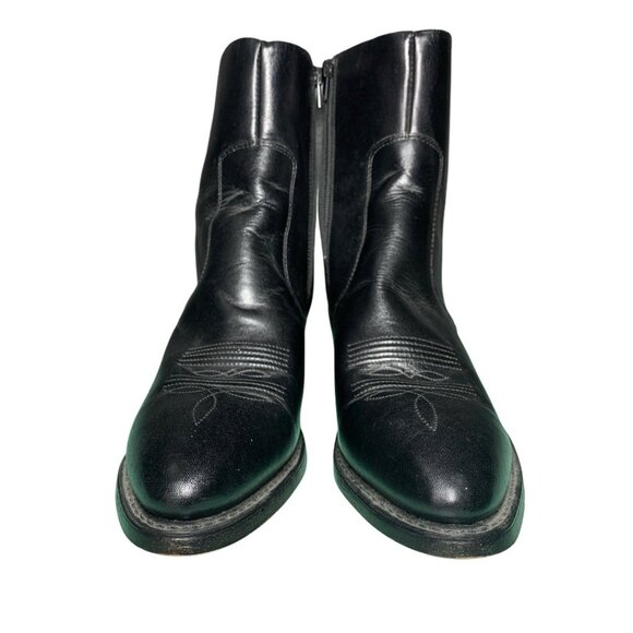 Durango Black Leather Side Zip Up Short Western Boots Mens Size 10.5 D USA Made - Picture 1 of 9